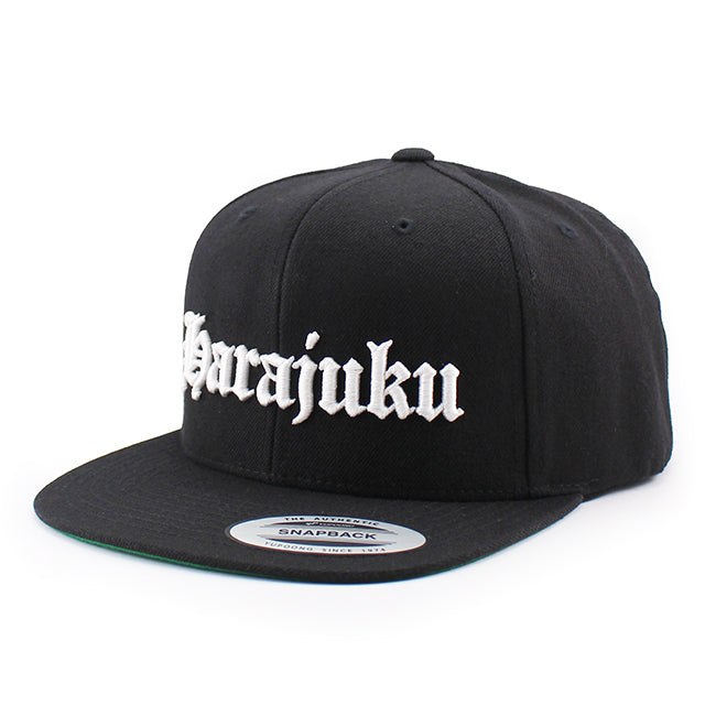 JAPAN CITY-SERIES HARAJUKU OLD ENGLISH SNAPBACK CAP BLACK