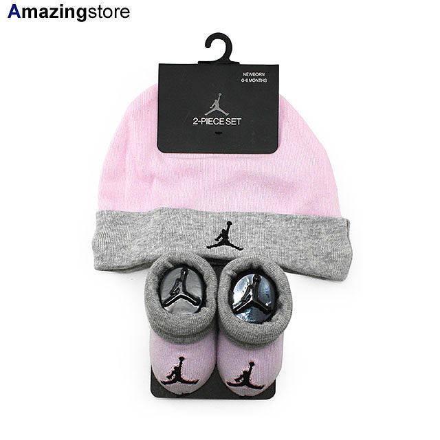 幼児用 ジョーダンブランド INFANT BASIC JORDAN HAT BOOTIE COMBO 2PIECE SET PINK-GREY JORDAN BRAND
