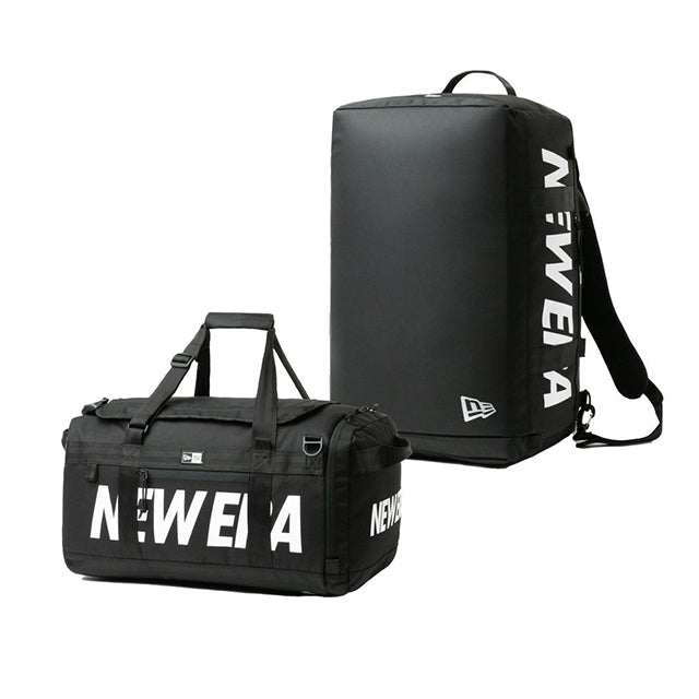 ニューエラ クラブ ダッフルバッグ 50L 2WAY PRINT LOGO CLUB DUFFLE BAG BLACK