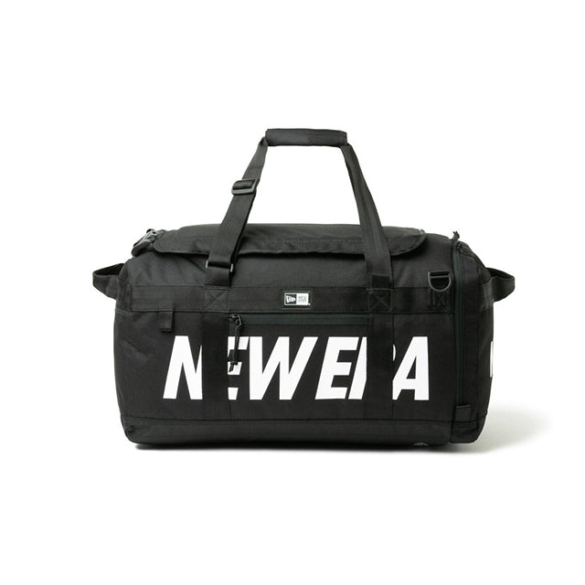 ニューエラ クラブ ダッフルバッグ 50L 2WAY PRINT LOGO CLUB DUFFLE BAG BLACK