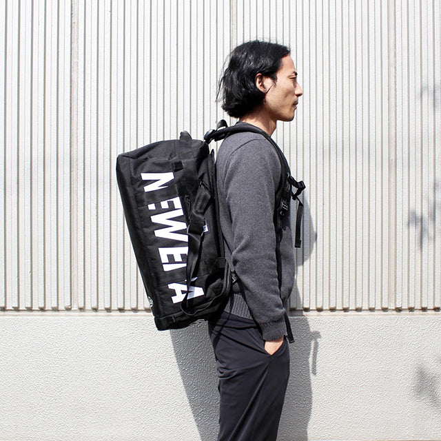ニューエラ クラブ ダッフルバッグ 50L 2WAY PRINT LOGO CLUB DUFFLE BAG BLACK
