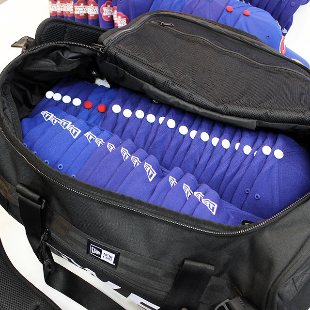 ニューエラ クラブ ダッフルバッグ 50L 2WAY PRINT LOGO CLUB DUFFLE BAG BLACK