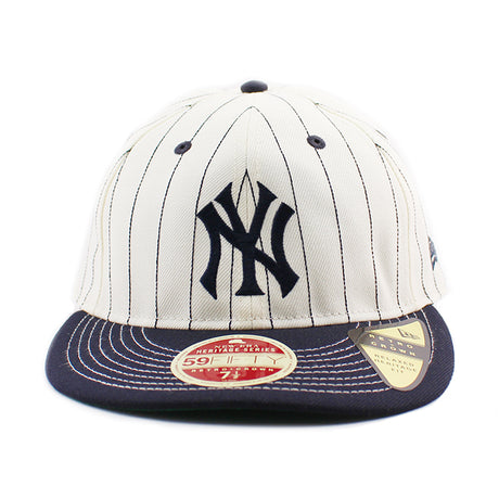 ニューエラ キャップ RC 59FIFTY ニューヨーク ヤンキース MLB HERITAGE COLLECTION PINSTRIPE RETRO CROWN FITTED CAP NAVY STRIPE