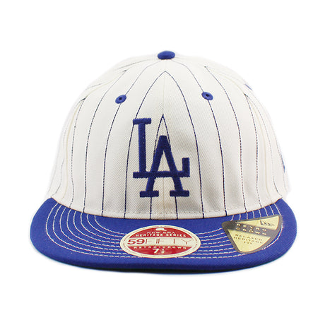 ニューエラ キャップ RC 59FIFTY ロサンゼルス ドジャース MLB HERITAGE COLLECTION PINSTRIPE RETRO CROWN FITTED CAP ROYAL BLUE STRIPE