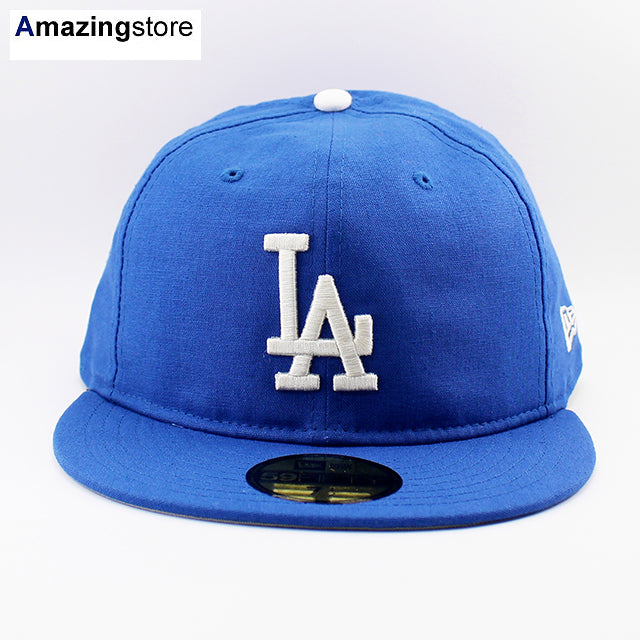 ニューエラ キャップ 59FIFTY ロサンゼルス ドジャース MLB COTTON FLAX FITTED CAP BLUE