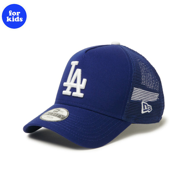 子供用 ニューエラ キャップ 9FORTY ロサンゼルス ドジャース MLB YOUTH A-FRAME TRUCKER MESH CAP ROYAL BLUE