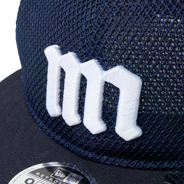 Powered by GORO (MIN-NANO) ニューエラ キャップ RC9FIFTY FLAT VISOR MESH SNAPBACK CAP NAVY