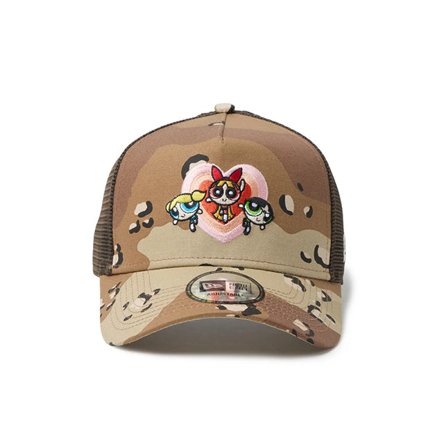 パワーパフガールズ ニューエラ キャップ スナップバック 9FORTY A-FRAME TRUCKER MESH SNAPBACK CAP DESERT CAMO