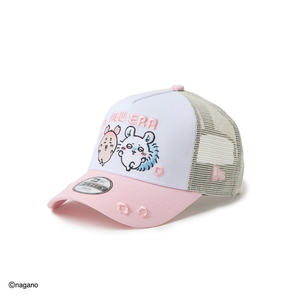 子供用 ニューエラ メッシュキャップ 9FORTY ちいかわ YOUTH A-FRAME TRUCKER MESH CAP WHITE-PINK