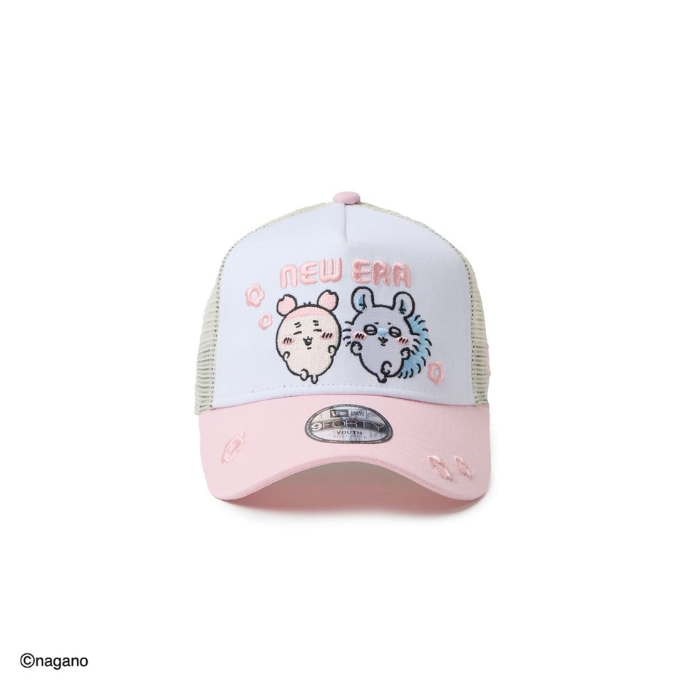 子供用 ニューエラ メッシュキャップ 9FORTY ちいかわ YOUTH A-FRAME TRUCKER MESH CAP WHITE-PINK
