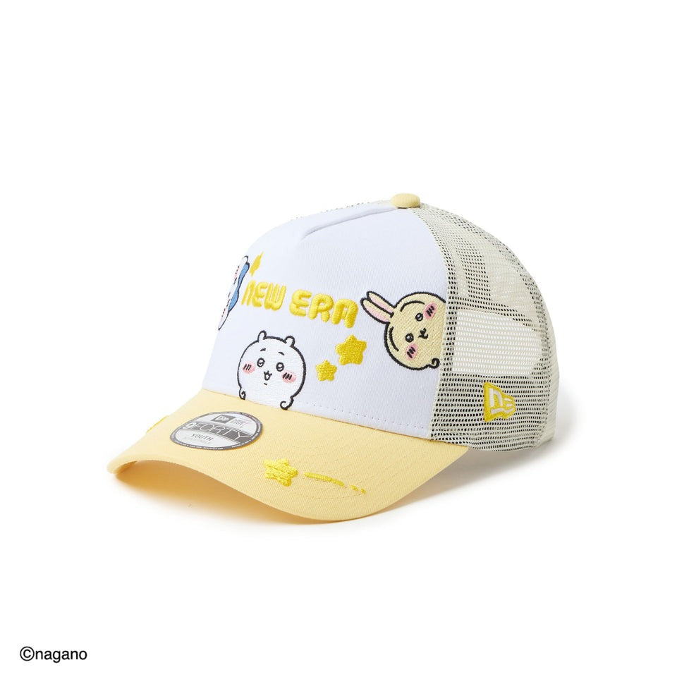 子供用 ニューエラ メッシュキャップ 9FORTY ちいかわ YOUTH A-FRAME TRUCKER MESH CAP WHITE-SOFT YELLOW