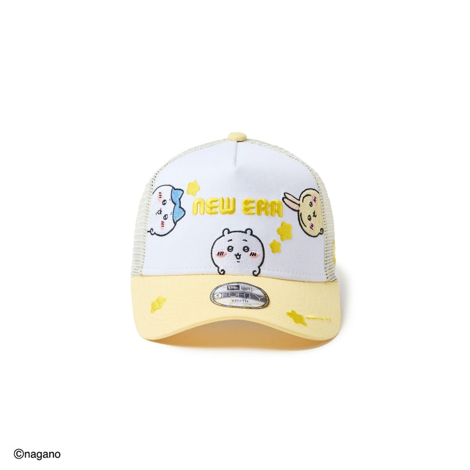 子供用 ニューエラ メッシュキャップ 9FORTY ちいかわ YOUTH A-FRAME TRUCKER MESH CAP WHITE-SOFT YELLOW