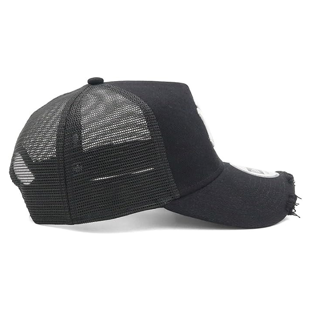 ニューエラ キャップ 9FORTY ニューヨーク ヤンキース DAMAGED TWILL A-FRAME MESH CAP BLACK