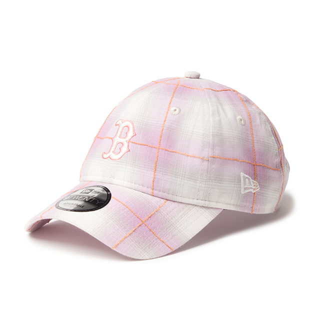 ニューエラ キャップ 9TWENTY ボストン レッドソックス MLB OMBRE PLAID STRAPBACK CAP PINK