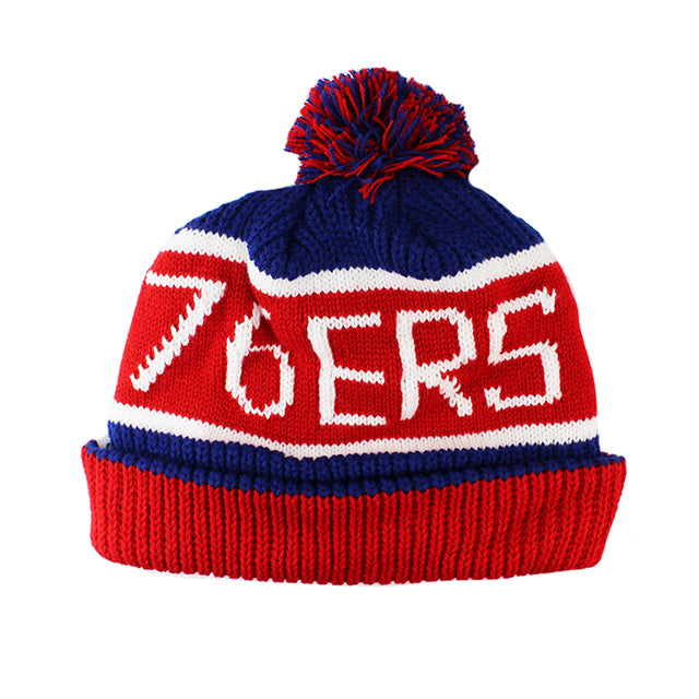 47ブランド ニットキャップ ビーニー フィラデルフィア 76ERS NBA THE-CALGARY POM KNIT BEANIE RED-ROYAL 47BRAND PHILADELPHIA  76ERS