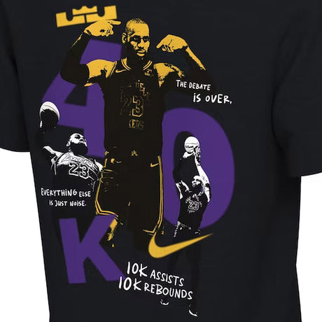 レブロン ジェームス NBA歴代最多40,000得点記録モデル 海外取寄 ナイキ Tシャツ ロサンゼルス レイカーズ 40,000 CAREER POINTS T-SHIRT BLACK