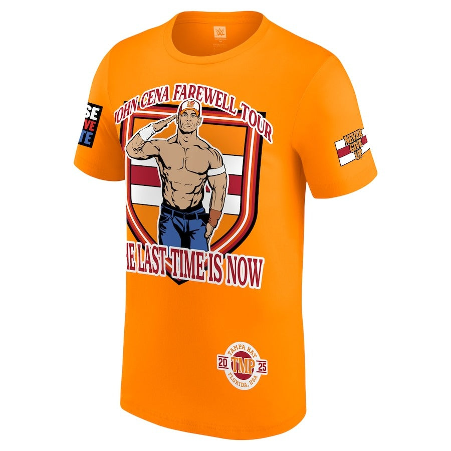 ジョン シナモデル 海外取寄 WWE AUTHENTIC Tシャツ FAREWELL TOUR 2025 TAMPA T-SHIRT ORANGE