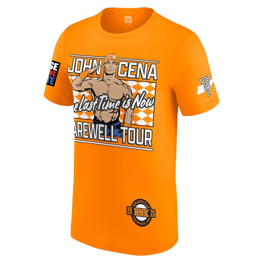 ジョン シナモデル 海外取寄 WWE AUTHENTIC Tシャツ FAREWELL TOUR 2025 KNOXVILLE T-SHIRT ORANGE