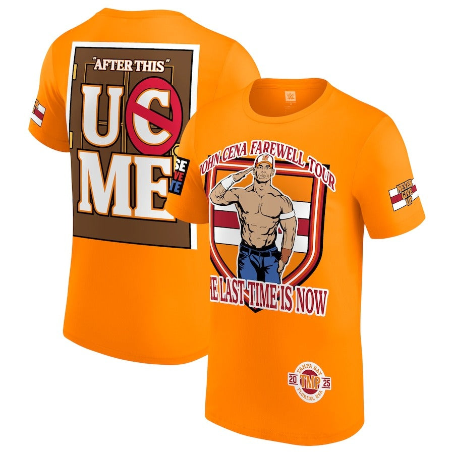 ジョン シナモデル 海外取寄 WWE AUTHENTIC Tシャツ FAREWELL TOUR 2025 TAMPA T-SHIRT ORANGE