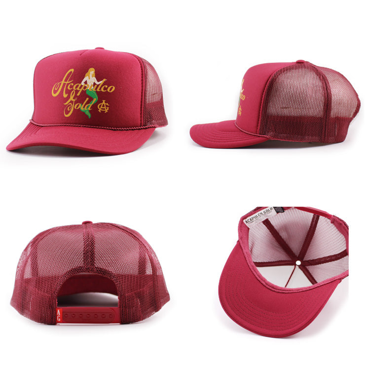 4色展開 アカプルコ ゴールド MERMAID TRUCKER CAP
