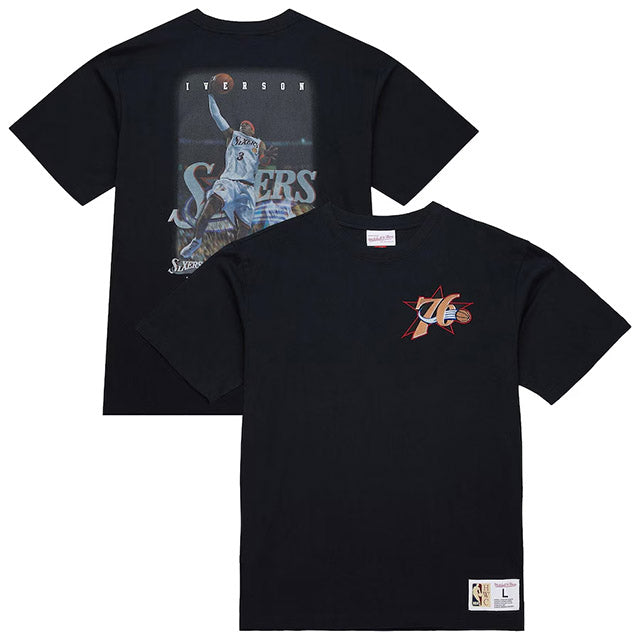 アレン アイバーソンモデル 海外取寄 ミッチェルアンドネス Tシャツ フィラデルフィア 76ers HARDWOOD CLASSICS NBA LEGENDS T-SHIRT BLACK