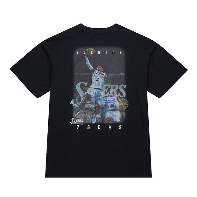 アレン アイバーソンモデル 海外取寄 ミッチェルアンドネス Tシャツ フィラデルフィア 76ers HARDWOOD CLASSICS NBA LEGENDS T-SHIRT BLACK