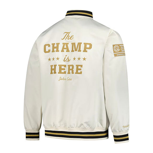 ジョン シナモデル 海外取寄 ミッチェル&ネス WWE ジャケット SUBLIMATED FULL-SNAP SATIN JACKET CREAM