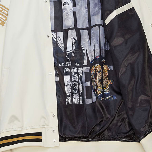 ジョン シナモデル 海外取寄 ミッチェル&ネス WWE ジャケット SUBLIMATED FULL-SNAP SATIN JACKET CREAM