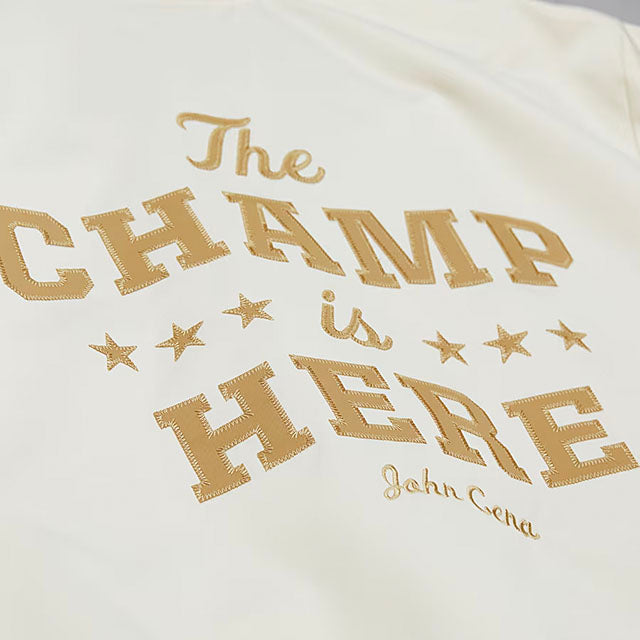 ジョン シナモデル 海外取寄 ミッチェル&ネス WWE ジャケット SUBLIMATED FULL-SNAP SATIN JACKET CREAM