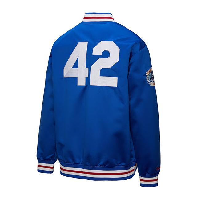 海外取寄 ジャッキー ロビンソンモデル ブルックリン ドジャース LEGENDS COLLECTION VINTAGE SATIN FULL-SNAP JACKET ROYAL BLUE