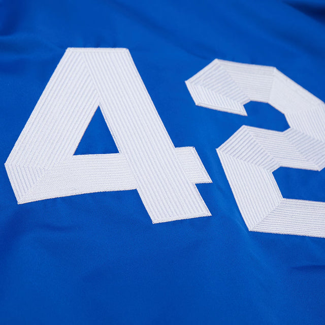 海外取寄 ジャッキー ロビンソンモデル ブルックリン ドジャース LEGENDS COLLECTION VINTAGE SATIN FULL-SNAP JACKET ROYAL BLUE