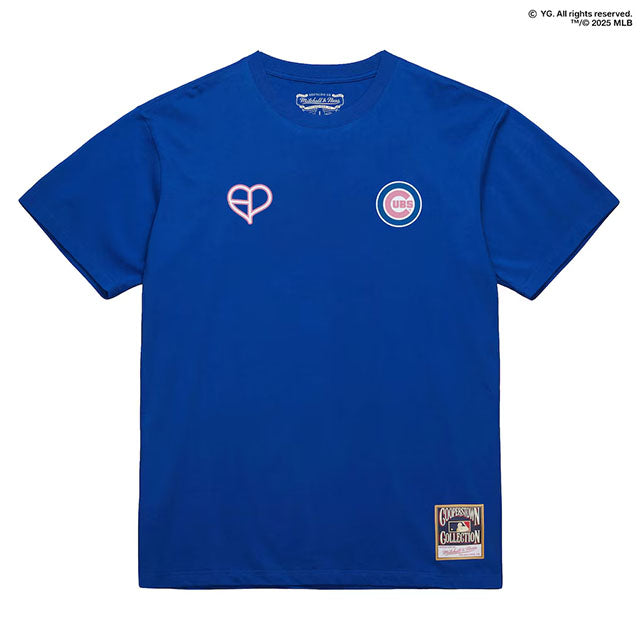 ミッチェル&ネス×ブラックピンク 海外取寄 シカゴ カブス T-SHIRT ROYAL BLUE LIMITED EDITION