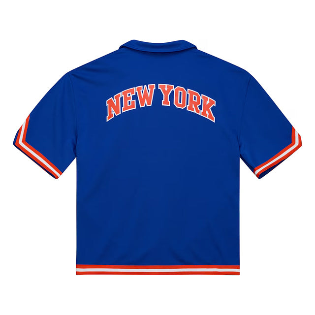 MF DOOMコラボ 海外取寄 ミッチェルアンドネス シューティングシャツ ニューヨーク ニックス A NEW YORK STORY FULL-SNAP SHOOTING SHIRT ROYAL BLUE