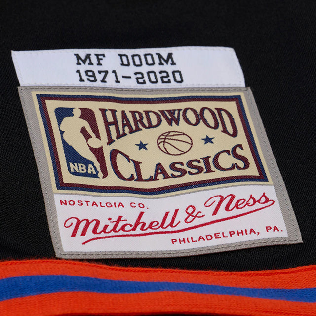 MF DOOMコラボ 海外取寄 ミッチェルアンドネス シューティングシャツ ニューヨーク ニックス A NEW YORK STORY FULL-SNAP SHOOTING SHIRT BLACK