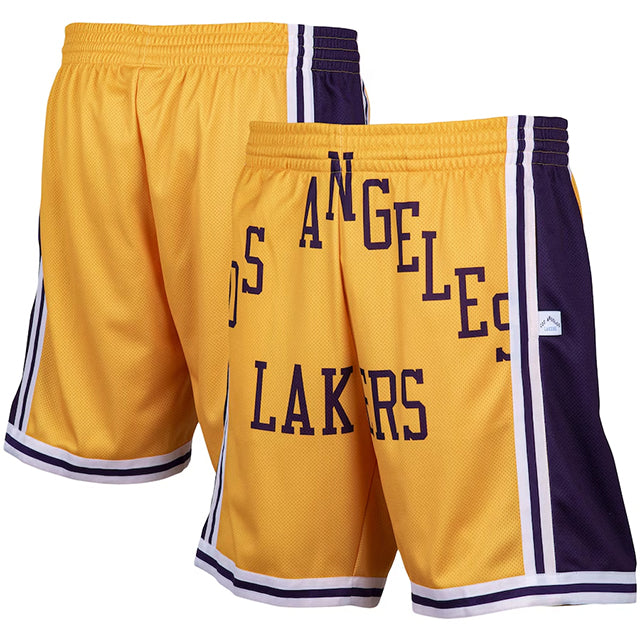 海外取寄 ミッチェル&ネス ショーツ ロサンゼルス レイカーズ HARDWOOD CLASSIC BIG FACE 2.0 SHORTS GOLD