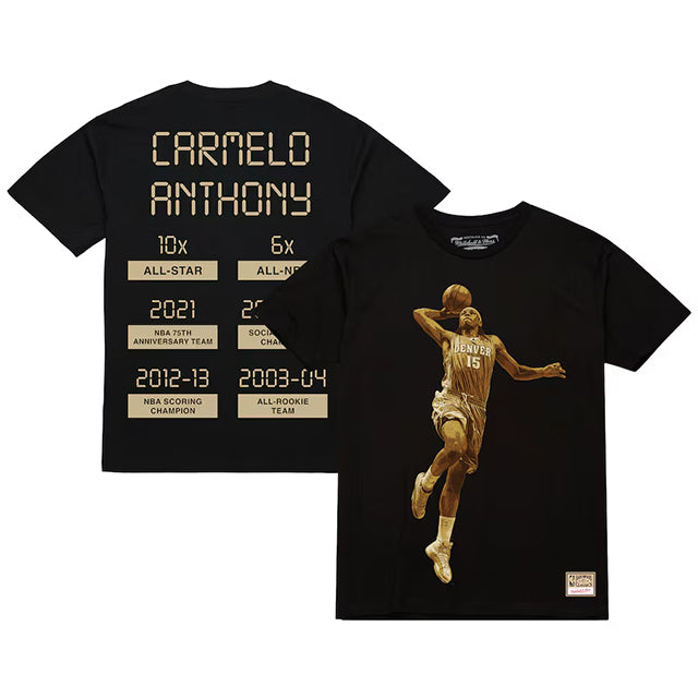 カーメロ アンソニーモデル 海外取寄 ミッチェルアンドネス Tシャツ デンバー ナゲッツ MALE ADULT BLACK NBA ULTIMATE PLAYER GOLD T-SHIRT