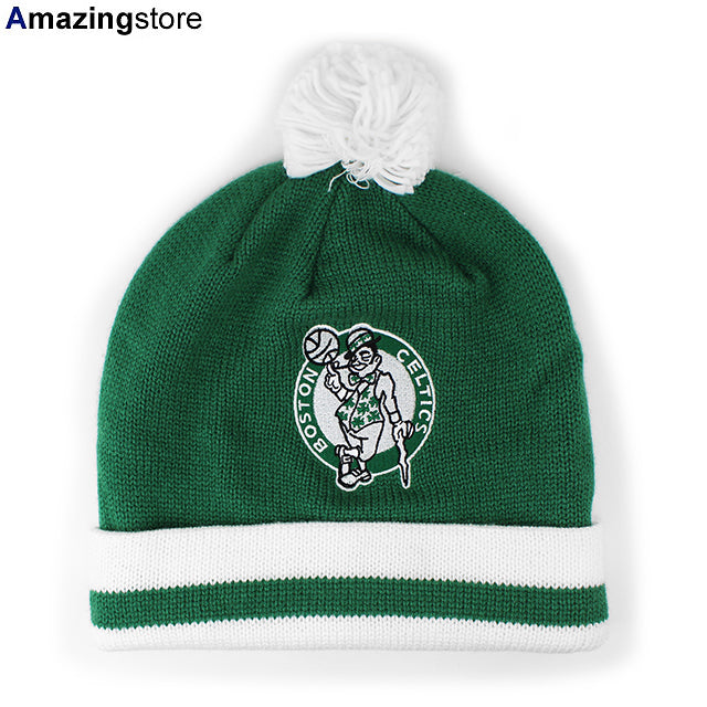 ミッチェル&ネス ニット ビーニー ボストン セルティックス NBA XL-LOGO POM BEANIE CAP GREEN
