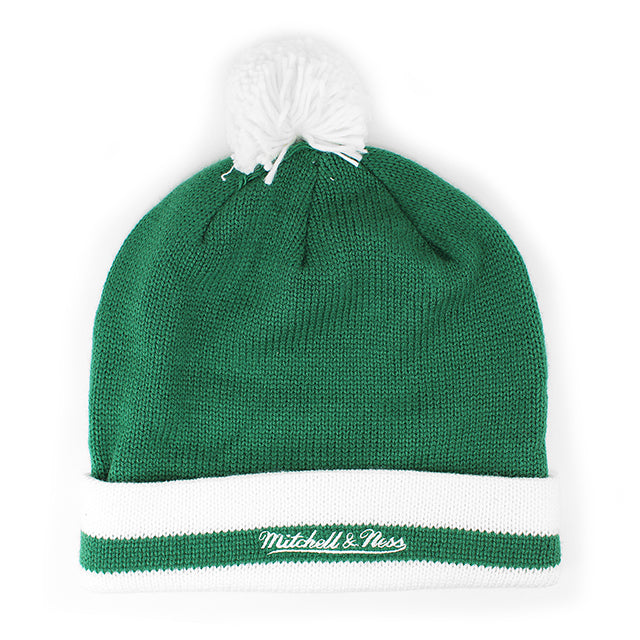 ミッチェル&ネス ニット ビーニー ボストン セルティックス NBA XL-LOGO POM BEANIE CAP GREEN