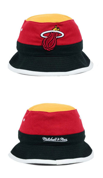 ミッチェル&ネス バケットハット マイアミ ヒート COLOR-BLOCK BUCKET HAT GOLD-RED-BLACK