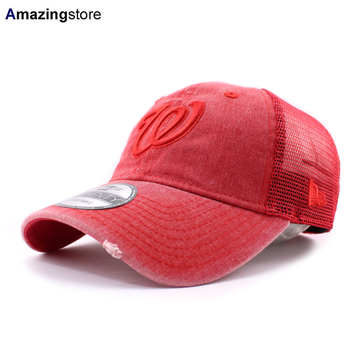 ニューエラ 9TWENTY メッシュキャップ ワシントン ナショナルズ MLB TONAL-WASHED TRUCKER MESH CAP RED