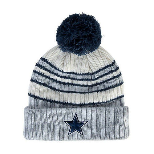 ニューエラ ニット帽 ビーニー ダラス カウボーイズ TRADITIONAL STRIPED BEANIE BEANIE WHITE GREY