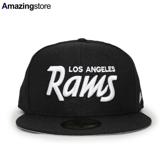 ニューエラ キャップ 59FIFTY ロサンゼルス ラムズ NFL SCRIPT FITTED CAP BLACK WHITE NEW ERA LOS ANGELES RAMS