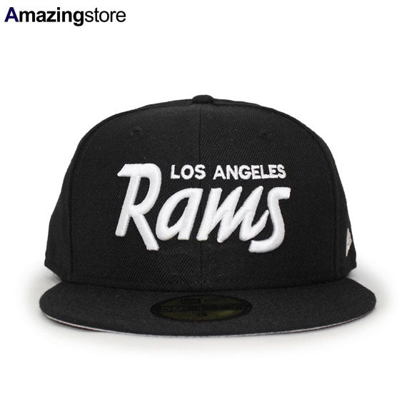 ニューエラ キャップ 59FIFTY ロサンゼルス ラムズ NFL SCRIPT TEAM BASIC FITTED CAP BLACK WHITE NEW ERA LOS ANGELES RAMS