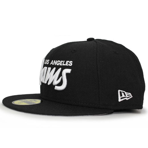 ニューエラ キャップ 59FIFTY ロサンゼルス ラムズ NFL SCRIPT FITTED CAP BLACK WHITE NEW ERA LOS ANGELES RAMS