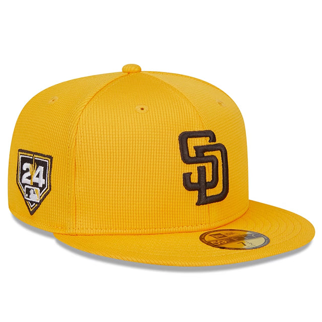 ニューエラ キャップ 海外取寄 59FIFTY サンディエゴ パドレス 2024 MLB SPRING TRANING FITTED CAP GOLD