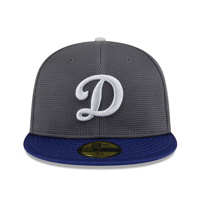 ニューエラ キャップ 海外取寄 59FIFTY ロサンゼルス ドジャース 2025 MLB BATTING PRACTICE BP FITTED CAP GREY-ROYAL BLUE