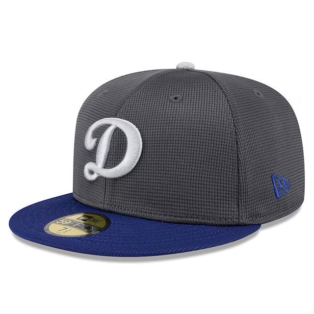 ニューエラ キャップ 海外取寄 59FIFTY ロサンゼルス ドジャース 2025 MLB BATTING PRACTICE BP FITTED CAP GREY-ROYAL BLUE