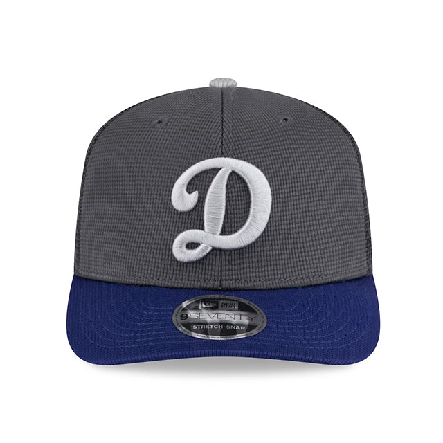 ニューエラ キャップ 9SEVENTY ストレッチ スナップバック ロサンゼルス ドジャース MLB 2025 MLB BATTING PRACTICE BP STRETCH MESH SNAPBACK CAP GREY-ROYAL BLUE
