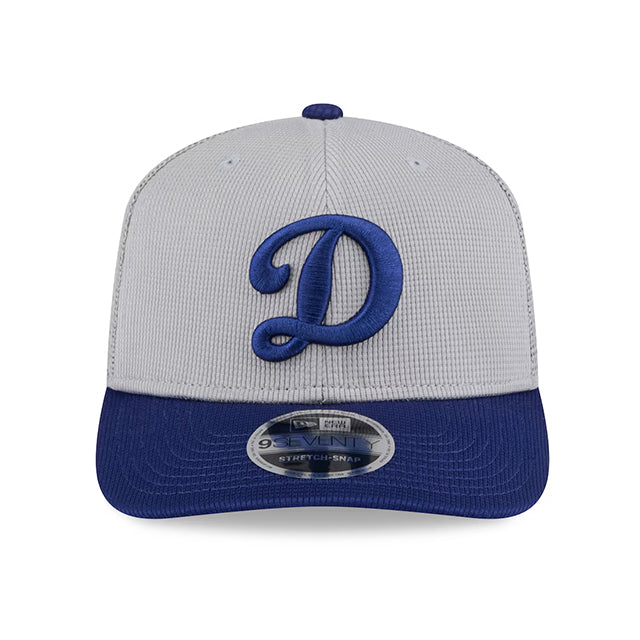 ニューエラ キャップ 9SEVENTY ストレッチ スナップバック ロサンゼルス ドジャース MLB 2025 MLB BATTING PRACTICE BP STRETCH MESH SNAPBACK CAP GREY-ROYAL BLUE