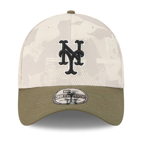ニューエラ キャップ 39THIRTY ニューヨーク メッツ 2025 MLB ARMED FORCES FLEX FIT LT BEIGE